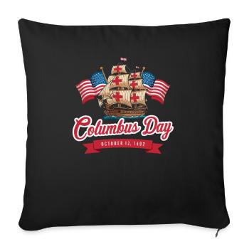 Columbus Day Christopher Columbus Italian American - Sofa pillowcase 17,3'' x 17,3'' (45 x 45 cm) - black - Front