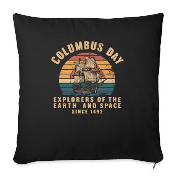 Columbus Day Christopher Columbus Italian American - Sofa pillowcase 17,3'' x 17,3'' (45 x 45 cm) - black - Front