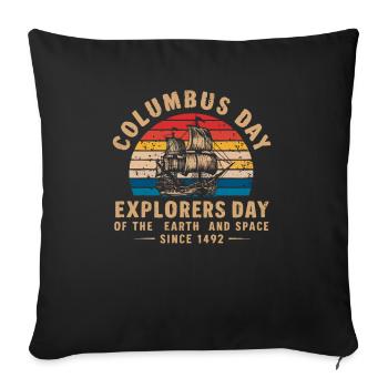 Columbus Day Christopher Columbus Italian American - Sofa pillowcase 17,3'' x 17,3'' (45 x 45 cm) - black - Front