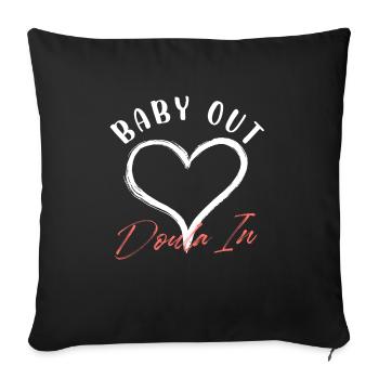 Baby out Doula in - Sofakissenbezug 45 x 45 cm - Schwarz - Vorne