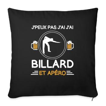 I can't I have billiards apéro billard billiards - Sofa pillowcase 17,3'' x 17,3'' (45 x 45 cm) - black - Front