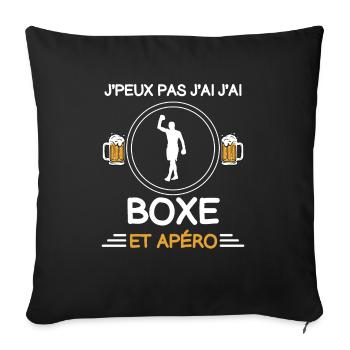 I can't I boxed man aperitif boxer - Sofa pillowcase 17,3'' x 17,3'' (45 x 45 cm) - black - Front