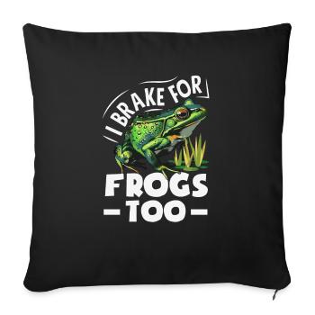 Grenouille amphibie chasseur passionné grenouille - Housse de coussin décorative 45 x 45 cm - noir - Devant