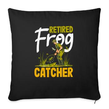 Grenouille amphibie chasseur passionné grenouille - Housse de coussin décorative 45 x 45 cm - noir - Devant