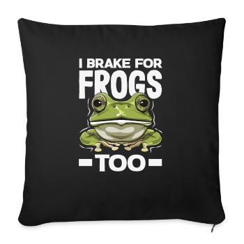 Grenouille amphibie chasseur passionné grenouille - Housse de coussin décorative 45 x 45 cm - noir - Devant