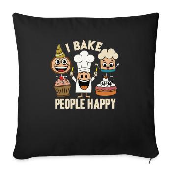 Bake the world a better place - Sofa pillowcase 17,3'' x 17,3'' (45 x 45 cm) - black - Front