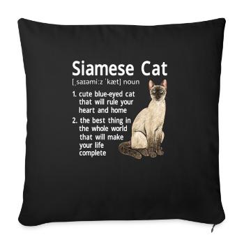 Siamese Cat Siamese Cat - Sofa pillowcase 17,3'' x 17,3'' (45 x 45 cm) - black - Front