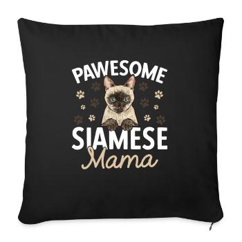 Siamese Cat Siamese Cat - Sofa pillowcase 17,3'' x 17,3'' (45 x 45 cm) - black - Front