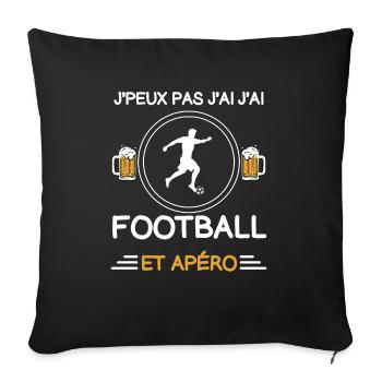 I can't I have football aperitif footballer - Sofa pillowcase 17,3'' x 17,3'' (45 x 45 cm) - black - Front