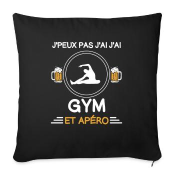 I can't I have gym aperitif gymnast - Sofa pillowcase 17,3'' x 17,3'' (45 x 45 cm) - black - Front