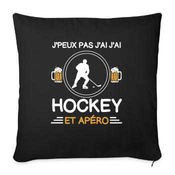 Ich kann nicht haben Ich Hockey Aperitif Hockeyspieler - Sofakissenbezug 45 x 45 cm - Schwarz - Vorne