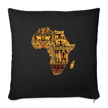 Couleur vive Africaine - Housse de coussin décorative 45 x 45 cm - noir - Devant