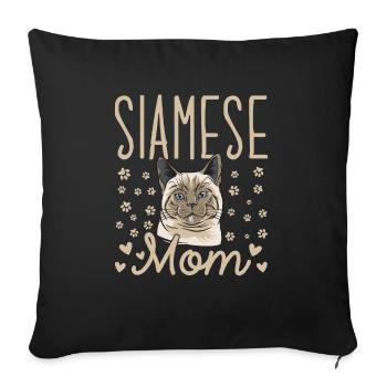 Siamese Cat Siamese Cat - Sofa pillowcase 17,3'' x 17,3'' (45 x 45 cm) - black - Front