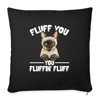 Siamese Cat Siamese Cat - Sofa pillowcase 17,3'' x 17,3'' (45 x 45 cm) - black - Front