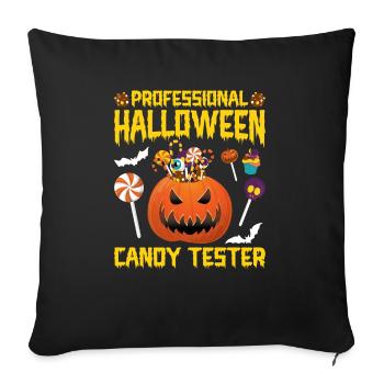 Professional Halloween candy tester - Sofa pillowcase 17,3'' x 17,3'' (45 x 45 cm) - black - Front