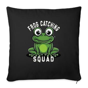 Frogs Catch Frog Hunter Frog Catcher - Sofa pillowcase 17,3'' x 17,3'' (45 x 45 cm) - black - Front