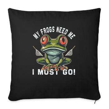 Frogs Catch Frog Hunter Frog Catcher - Sofa pillowcase 17,3'' x 17,3'' (45 x 45 cm) - black - Front