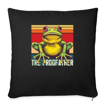 Frogs Catch Frog Hunter Frog Catcher - Sofa pillowcase 17,3'' x 17,3'' (45 x 45 cm) - black - Front