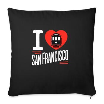 I love San Francisco, the Golden City - Sofa pillowcase 17,3'' x 17,3'' (45 x 45 cm) - black - Front