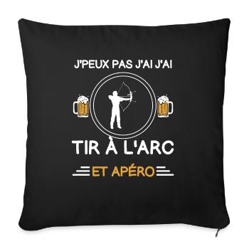I can't I have archery aperitif archer - Sofa pillowcase 17,3'' x 17,3'' (45 x 45 cm) - black - Front