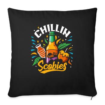 Powered by the Kombucha mushroom - Sofa pillowcase 17,3'' x 17,3'' (45 x 45 cm) - black - Front