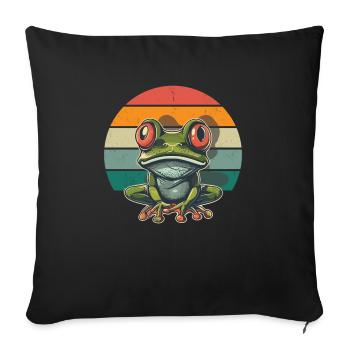 Frogs Catch Frog Hunter Frog Catcher - Sofa pillowcase 17,3'' x 17,3'' (45 x 45 cm) - black - Front