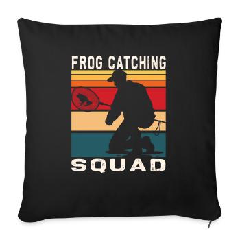 Frogs Catch Frog Hunter Frog Catcher - Sofa pillowcase 17,3'' x 17,3'' (45 x 45 cm) - black - Front