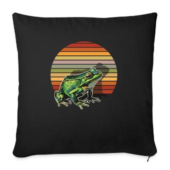 Frogs Catch Frog Hunter Frog Catcher - Sofa pillowcase 17,3'' x 17,3'' (45 x 45 cm) - black - Front