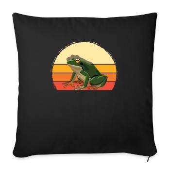 Frogs Catch Frog Hunter Frog Catcher - Sofa pillowcase 17,3'' x 17,3'' (45 x 45 cm) - black - Front