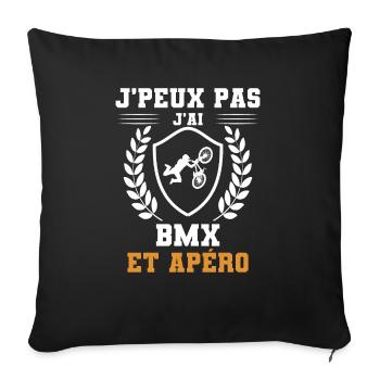 I can't I have BMX and humorous aperitif - Sofa pillowcase 17,3'' x 17,3'' (45 x 45 cm) - black - Front