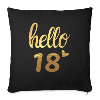 Hello 18 doré - Housse de coussin décorative 45 x 45 cm - noir - Devant