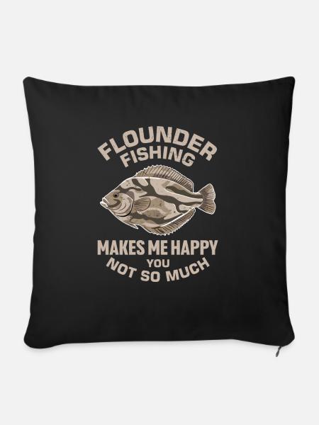 Flunder Fischer Spruch - Sofakissenbezug 45 x 45 cm - Schwarz
