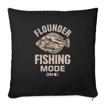 Flounder Fisherman Saying - Sofa pillowcase 17,3'' x 17,3'' (45 x 45 cm) - black - Front