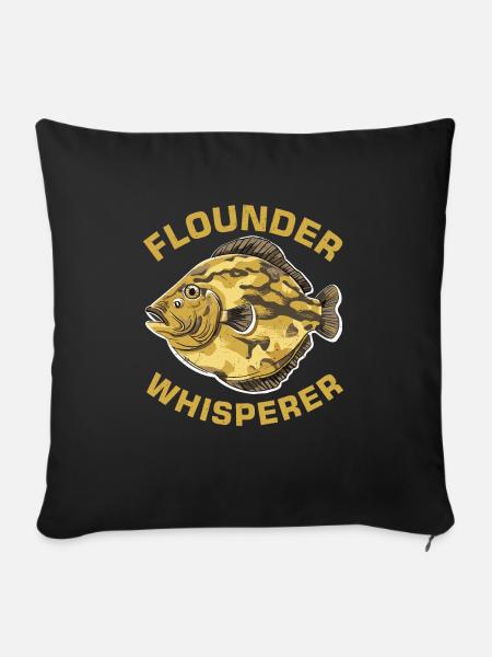 Flunder Fischer Spruch - Sofakissenbezug 45 x 45 cm - Schwarz
