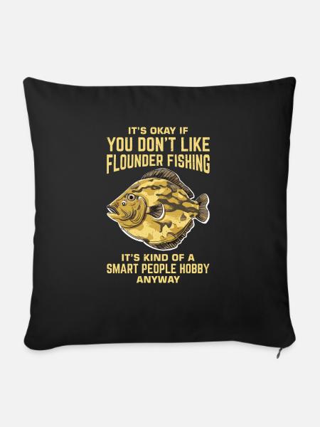 Flunder Fischer Spruch - Sofakissenbezug 45 x 45 cm - Schwarz