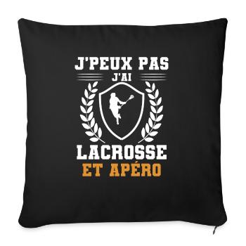 I can't I have Lacrosse und humorous aperitif - Sofakissenbezug 45 x 45 cm - Schwarz - Vorne