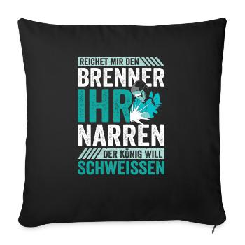 Schweißer Brenner Schweißen - Sofakissenbezug 45 x 45 cm - Schwarz - Vorne