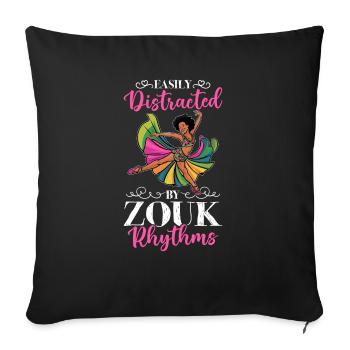 Witziger Zouk Tänzer Spruch - Sofakissenbezug 45 x 45 cm - Schwarz - Vorne