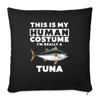Thunfisch - Sofakissenbezug 45 x 45 cm - Schwarz - Vorne