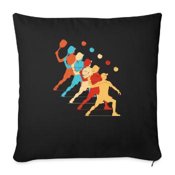 Racquetball Jeux de pickleball pour femmes Racquetballspi - Housse de coussin décorative 45 x 45 cm - noir - Devant