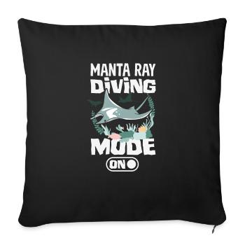 Ocean Animal Diving Stingray Mantarochen - Sofakissenbezug 45 x 45 cm - Schwarz - Vorne