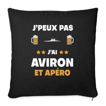 I can't I rowing aperitif gift - Sofa pillowcase 17,3'' x 17,3'' (45 x 45 cm) - black - Front