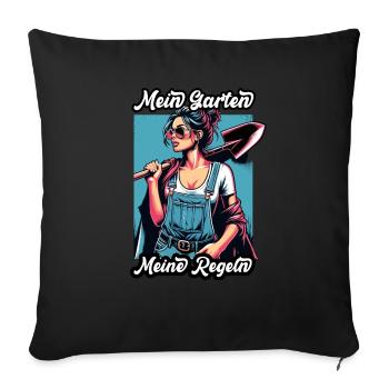 Garten Geschenk Gärtnerin Geburtstag Geschenk - Sofakissenbezug 45 x 45 cm - Schwarz - Vorne