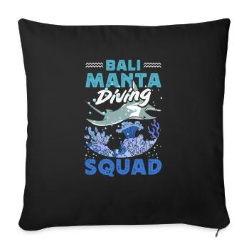 Ocean Animal Diving Stingray Mantarochen - Sofakissenbezug 45 x 45 cm - Schwarz - Vorne
