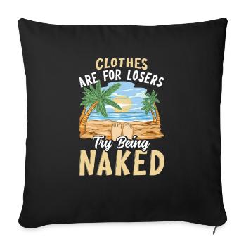 Dicton sur le nudisme - Housse de coussin décorative 45 x 45 cm - noir - Devant