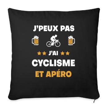 I can't I have cycling aperitif gift - Sofa pillowcase 17,3'' x 17,3'' (45 x 45 cm) - black - Front