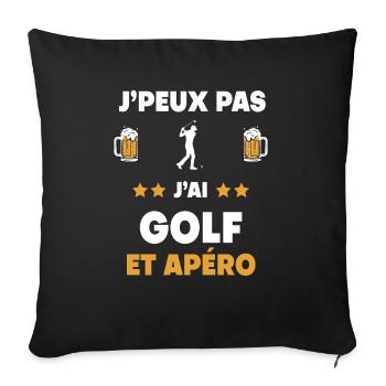 I can't I have golf aperitif gift - Sofa pillowcase 17,3'' x 17,3'' (45 x 45 cm) - black - Front