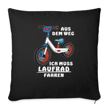 DOIT FAIRE DU VÉLO D’ÉQUILIBRE - Housse de coussin décorative 45 x 45 cm - noir - Devant