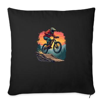 Downhill Mauntain Bike Mtb Bike Racing Ride Bmx - Sofa pillowcase 17,3'' x 17,3'' (45 x 45 cm) - black - Front