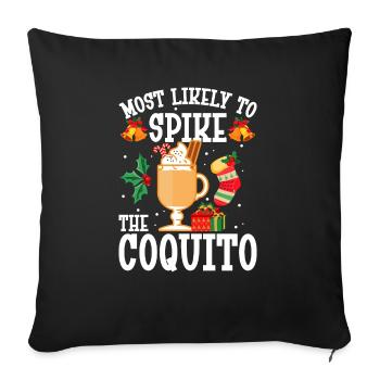 Joyeux Noël, le plus susceptible de piquer le - Housse de coussin décorative 45 x 45 cm - noir - Devant